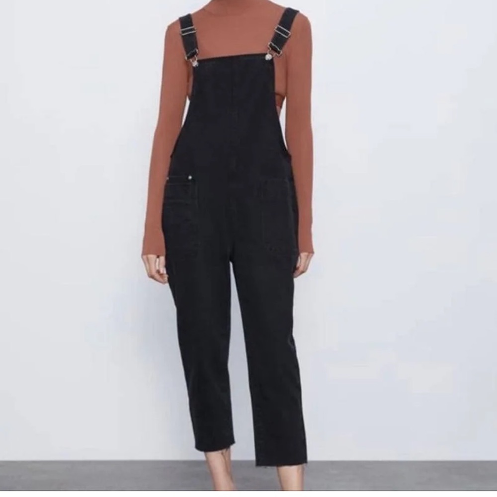 Black Denim Overalls